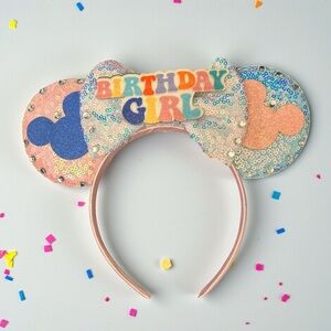 Happy Birthday Blue/Pink Minnie Mouse Ears